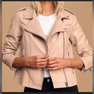 Pink loft vegan leather jacket